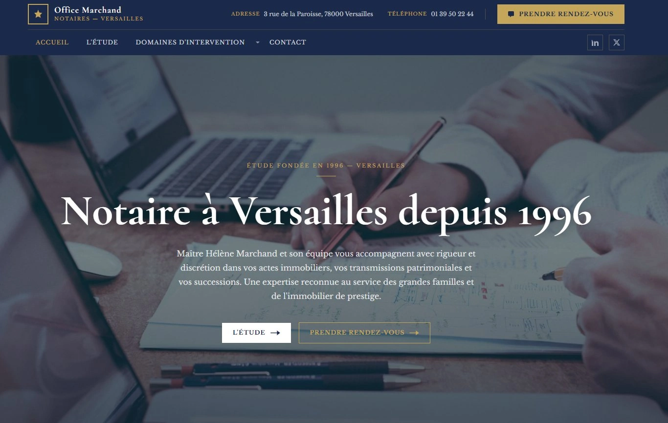 Site web notário — página serviços